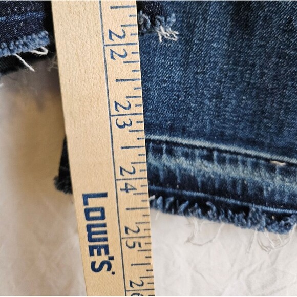 MISS ME Jeans Women's Sz 30 (29x24.5)  Blue Crop Boot Low-Rise Raw Hem GUC - Picture 5 of 9